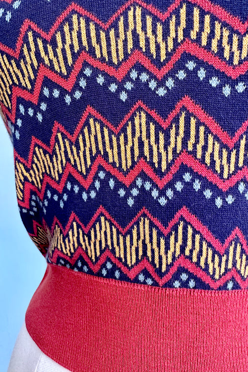 Rust Electric Jacquard Shirley Sweater Vest by Palava