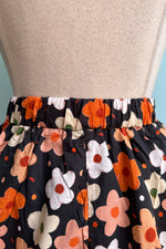 Orange and Black Floral Full Skirt by Tulip B.