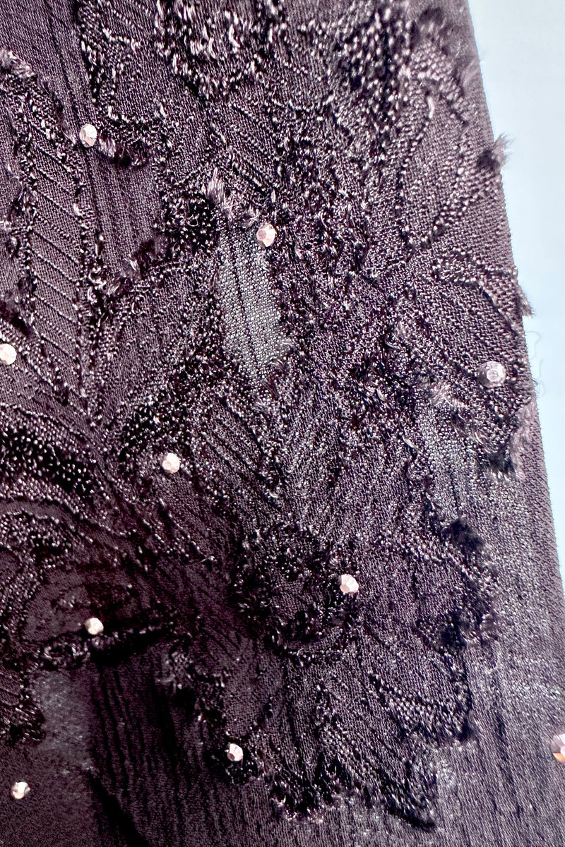 Black Brocade and Dot Mini Dress by Molly Bracken