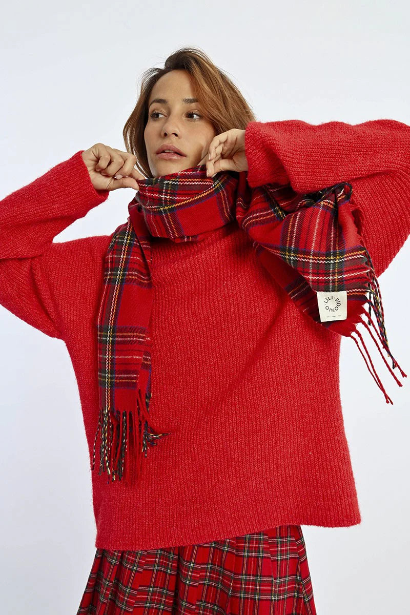 Red Plaid Scarf by Molly Bracken