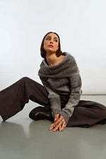 COZY Bare Shoulder Sweater in Ash by Lili Sidonio