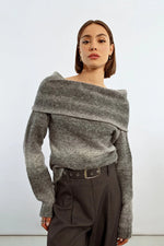 COZY Bare Shoulder Sweater in Ash by Lili Sidonio