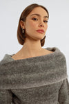 COZY Bare Shoulder Sweater in Ash by Lili Sidonio