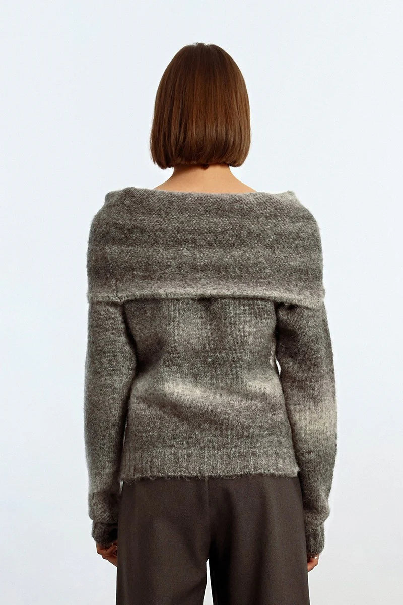 COZY Bare Shoulder Sweater in Ash by Lili Sidonio