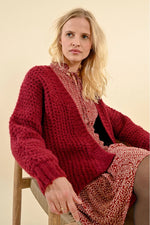 Dark Red Super Soft Open Cardigan by Molly Bracken