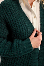 Forest Green Super Soft Open Cardigan by Molly Bracken