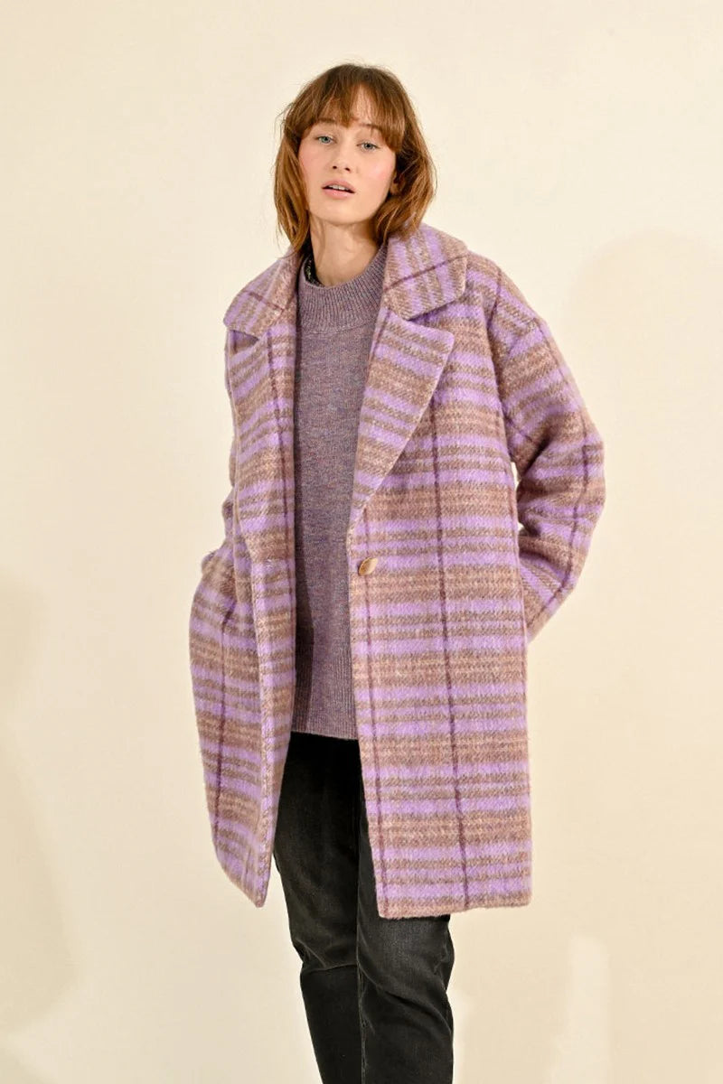 Lavender Plaid Coat by Molly Bracken