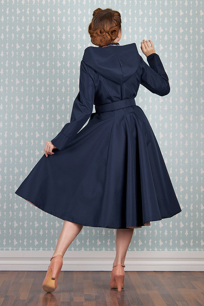 Laina-Lee Navy and Pink Reversible Water Repellent Coat by Miss Candyfloss