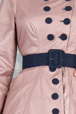 Laina-Lee Navy and Pink Reversible Water Repellent Coat by Miss Candyfloss