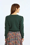 Structured Puff Sleeve Sweater in Green by Lili Sidonio