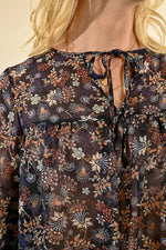 Printed Voile Long Sleeve Blouse by Molly Bracken