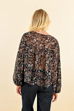 Printed Voile Long Sleeve Blouse by Molly Bracken