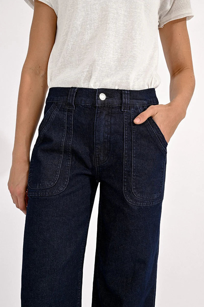 High Waisted Front Pocket Wide Leg Jeans by Molly Bracken