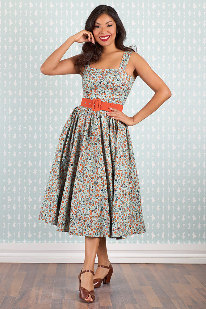 m&s floral midi dress Louison-Fire Floral Dress by Miss Candyfloss X-Large
