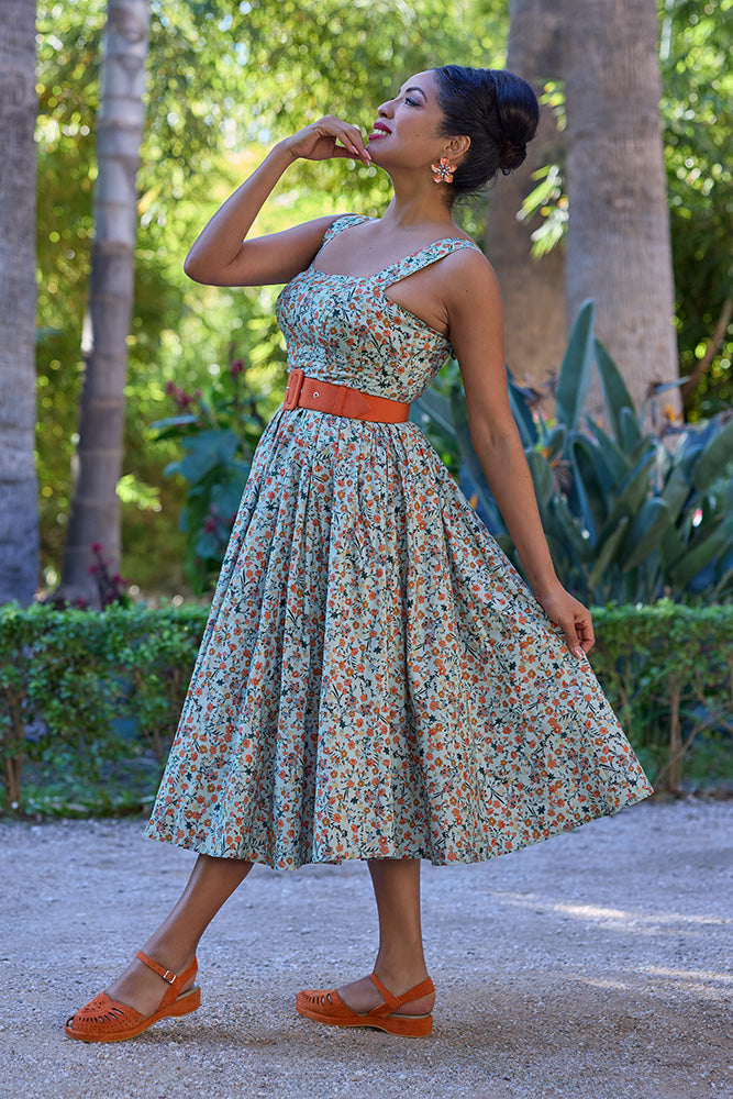 m&s floral midi dress Louison-Fire Floral Dress by Miss Candyfloss X-Large