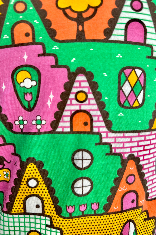 8- Bit Cropped Tulip Sleeve T-Shirt Top by Blue Platypus