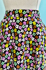 Magenta and Green Daisy Print Full Skirt by Tulip B.