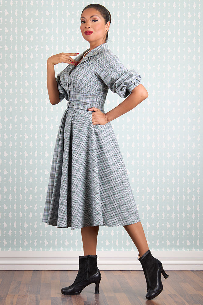 Cloe Minty Plaid Dress by Miss Candyfloss Small Cloe Minty Plaid Dress by Miss Candyfloss Small