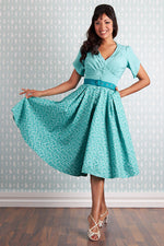 Susene- Aqua Floral Dress by Miss Candyfloss