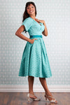 Susene- Aqua Floral Dress by Miss Candyfloss