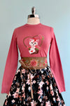 Kitty Love Letter Sweater in Pink by Voodoo Vixen