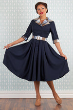 Griselda Lee Navy Plaid Dress by Miss Candyfloss