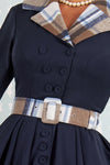 Griselda Lee Navy Plaid Dress by Miss Candyfloss