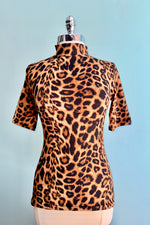 Leopard Denise Elbow Length Top by Heart of Haute