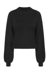 Black Balloon Sleeve Cropped Sweater by Banned