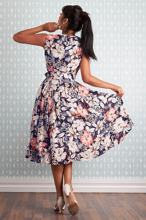 Marion-Lee Navy Floral Dress by Miss Candyfloss