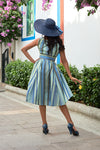 Lacey Azure Striped Dress by Miss Candyfloss