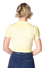 Yellow Short Short Sleeve Sailor Sweater by Banned