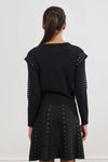 Black Rhinestone Studded Sweater by Molly Bracken