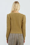 Structured Puff Sleeve Sweater in Khaki by Lili Sidonio