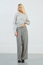Grey Bow Pullover Sweater by Molly Bracken