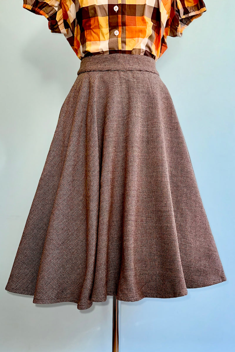 Brown Tweed Sophie Skirt by Timeless London