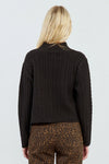 Black Mock Neck Criss Cross Front Sweater by Molly Bracken