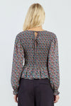 Floral Smocked Peplum Blouse by Molly Bracken