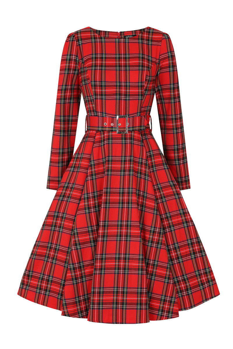 Red Plaid Dress by Hearts & Roses London