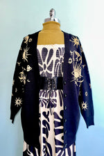 Celestial Black and Gold Long Cardigan Sweater by Modern Millie!