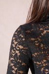 Black Lace High Neck Top by Molly Bracken