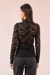 Black Lace High Neck Top by Molly Bracken