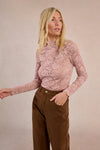 Pink Lace High Neck Top by Molly Bracken