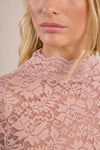 Pink Lace High Neck Top by Molly Bracken