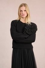 Black Rosette Sweater by Molly Bracken