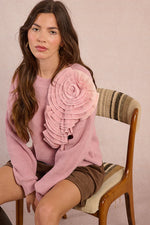 Pink Rosette Sweater by Molly Bracken