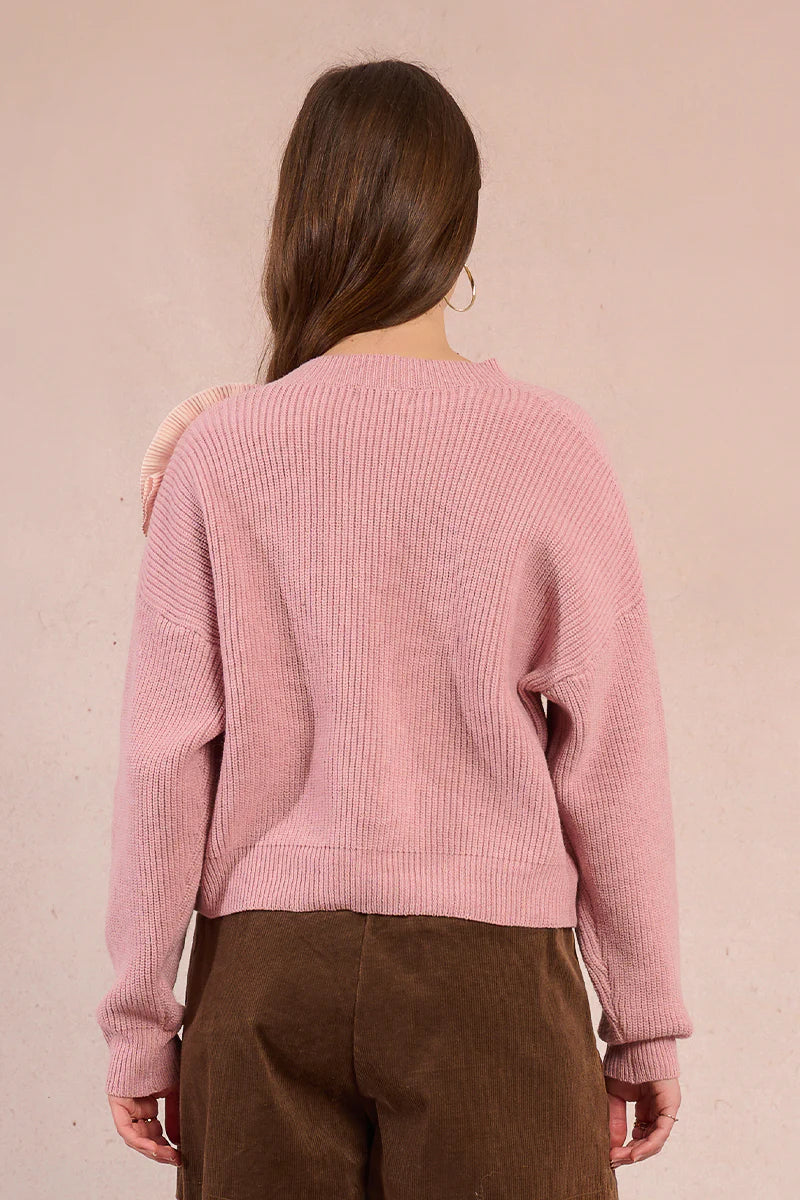 Pink Rosette Sweater by Molly Bracken