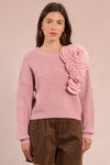 Pink Rosette Sweater by Molly Bracken