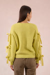 Lime Green Bow Sleeve Sweater by Molly Bracken