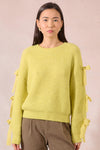 Lime Green Bow Sleeve Sweater by Molly Bracken